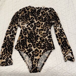 Leopard print body suit